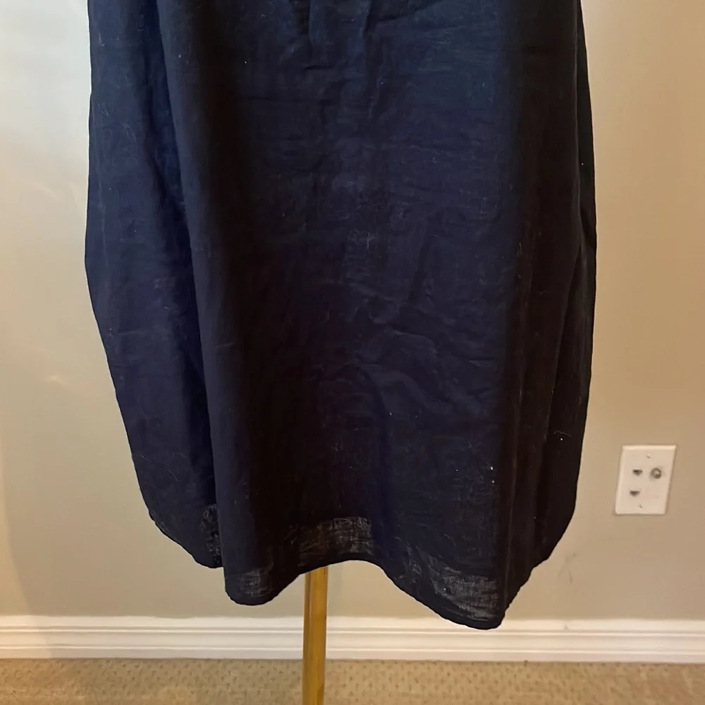 H&M Black Linen Shift Dress Medium - Picture 3 of 6
